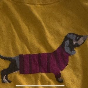 Joules Dachshund dog medium women’s sweater in Caramel color